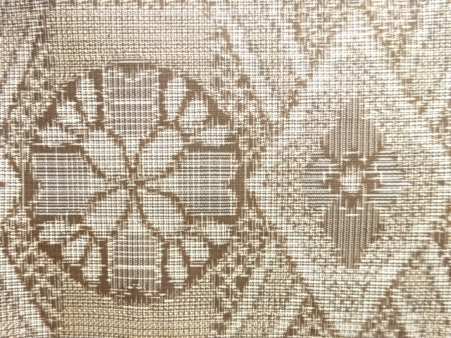JAPANESE KIMONO / ANTIQUE HANAMON PATTERN WOVEN AUTHENTIC MURAYAMA OSH